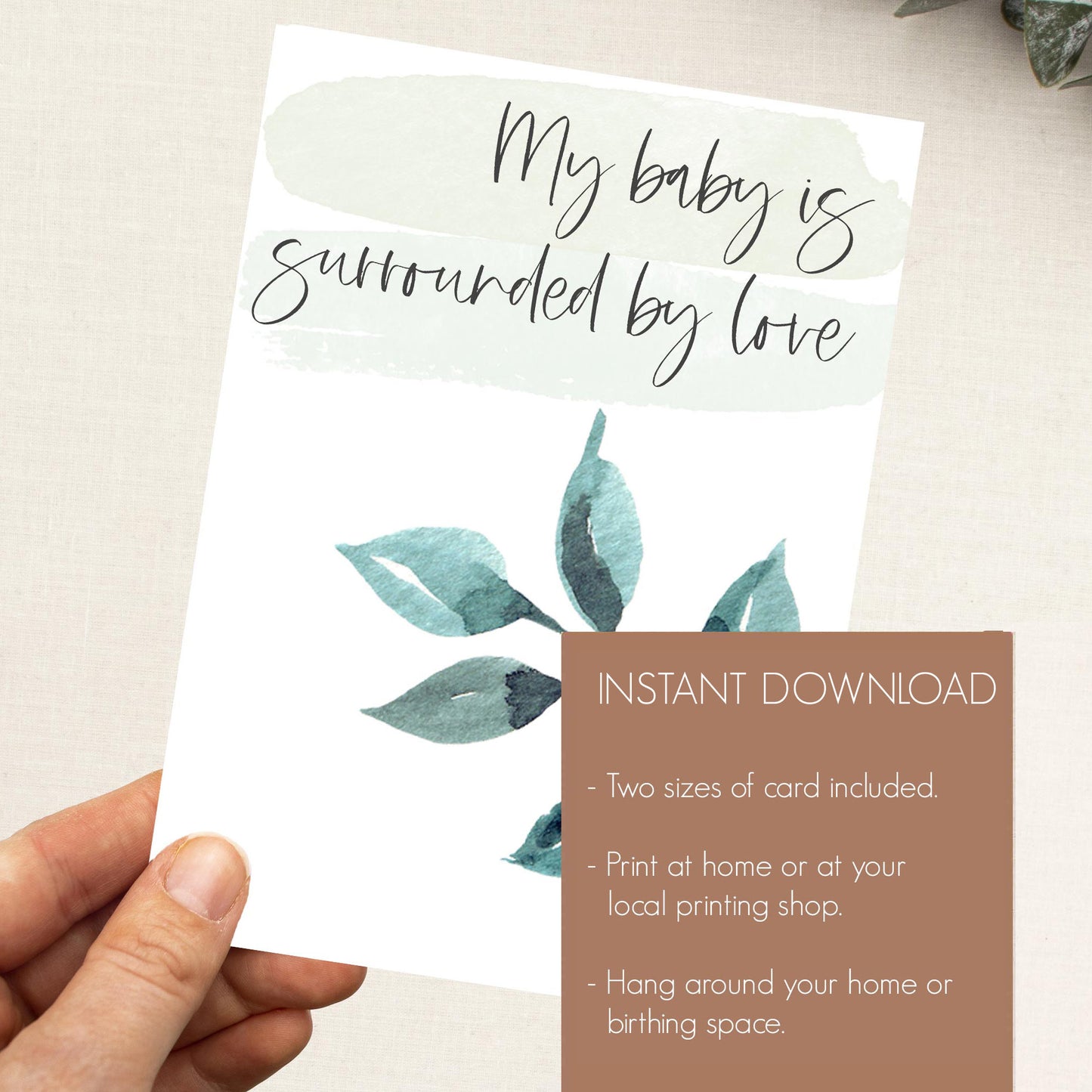 50 Printable Birth Affirmation Cards - Digital Download (PDF)