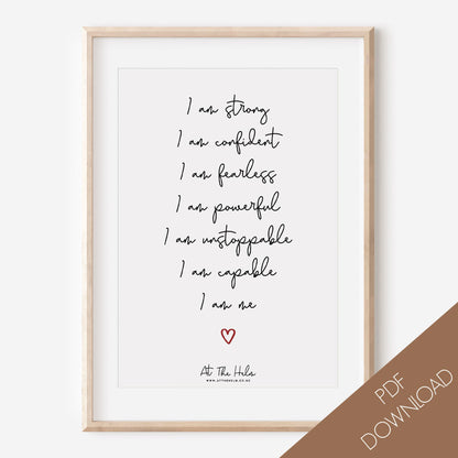 Confidence Affirmations Art Print