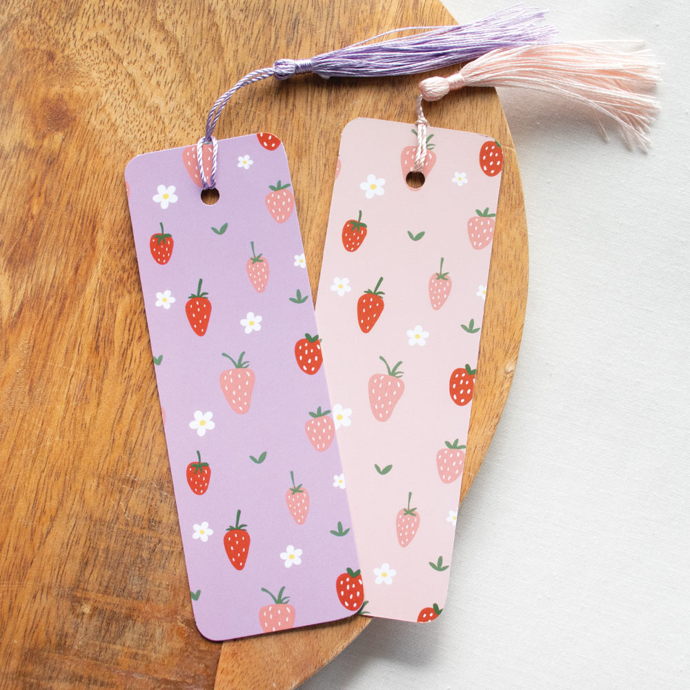 Cute Fruit Strawberry Bookmark Duo