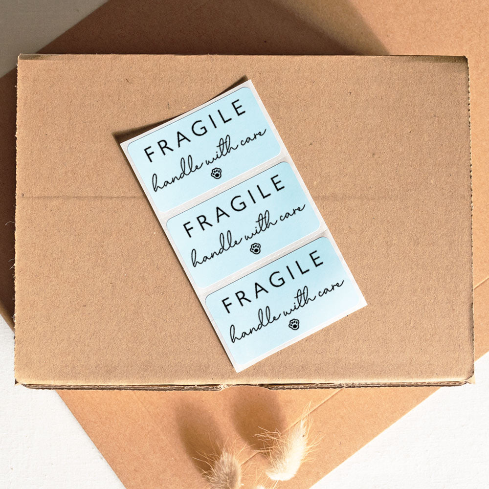 Fragile Handle With Care Postage Courier Stickers - At The Helm NZ