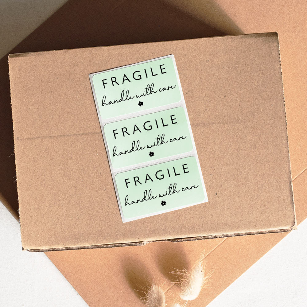 Fragile Handle With Care Postage Courier Stickers - At The Helm NZ