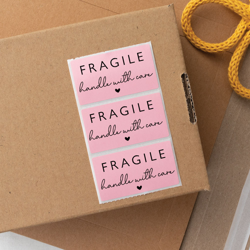 Fragile Handle With Care Postage Courier Stickers - At The Helm NZ