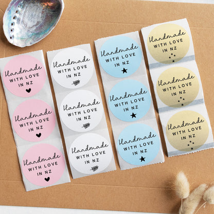 Handmade With Love In NZ Packaging Stickers