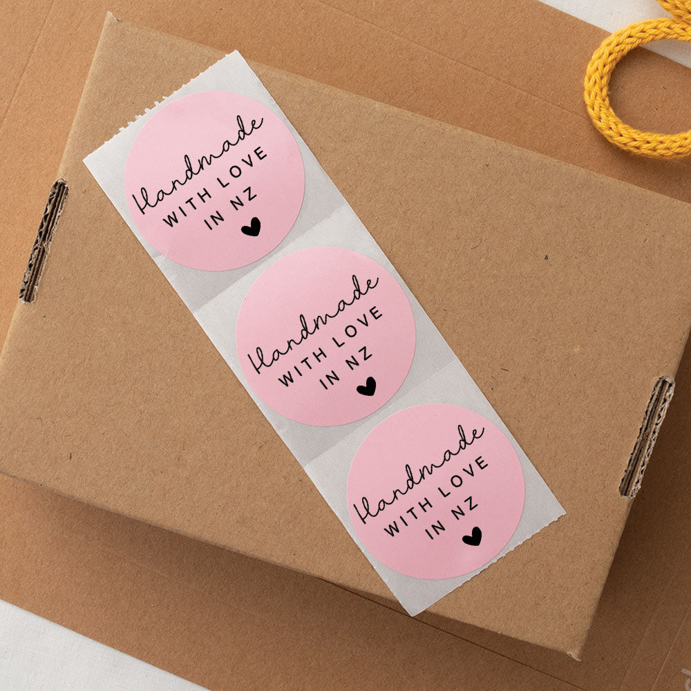 Handmade With Love In NZ Packaging Stickers