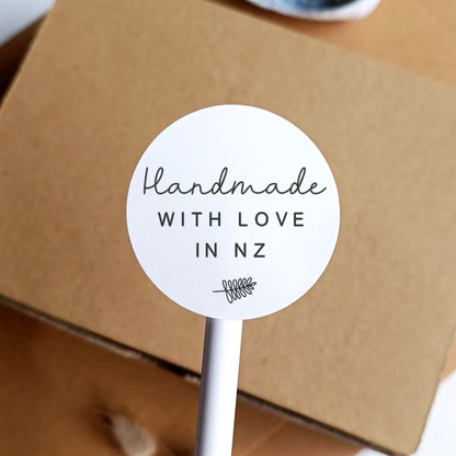 Handmade With Love In NZ Packaging Stickers