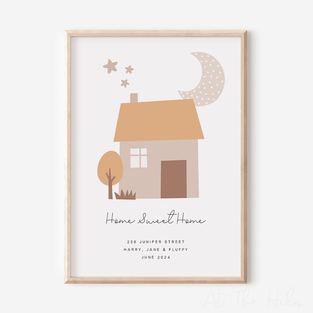 Happy New Home Personalised Print from At The Helm NZ