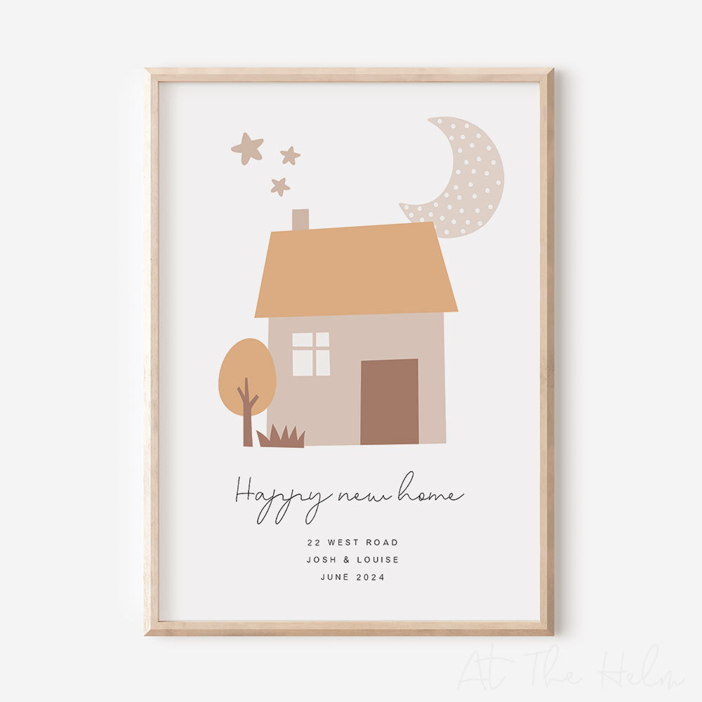 Happy New Home Personalised Print from At The Helm NZ