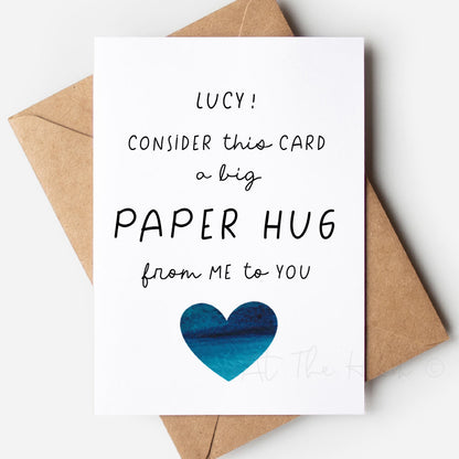 Paper Hug Personalised Greeting Card