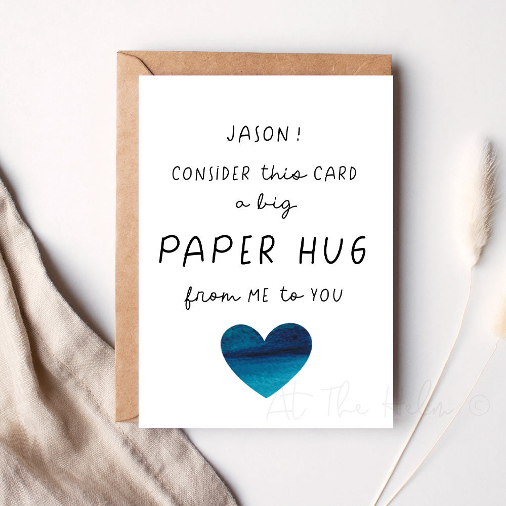 Paper Hug Personalised Greeting Card