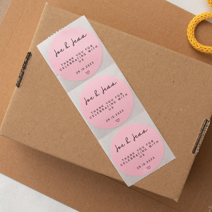 Custom Wedding Favor Stickers - Round