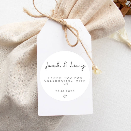 Custom Wedding Favor Stickers - Round