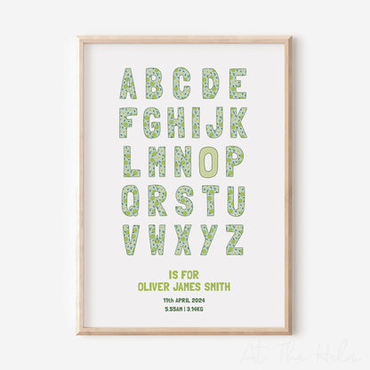 Alphabet Birth Details Print