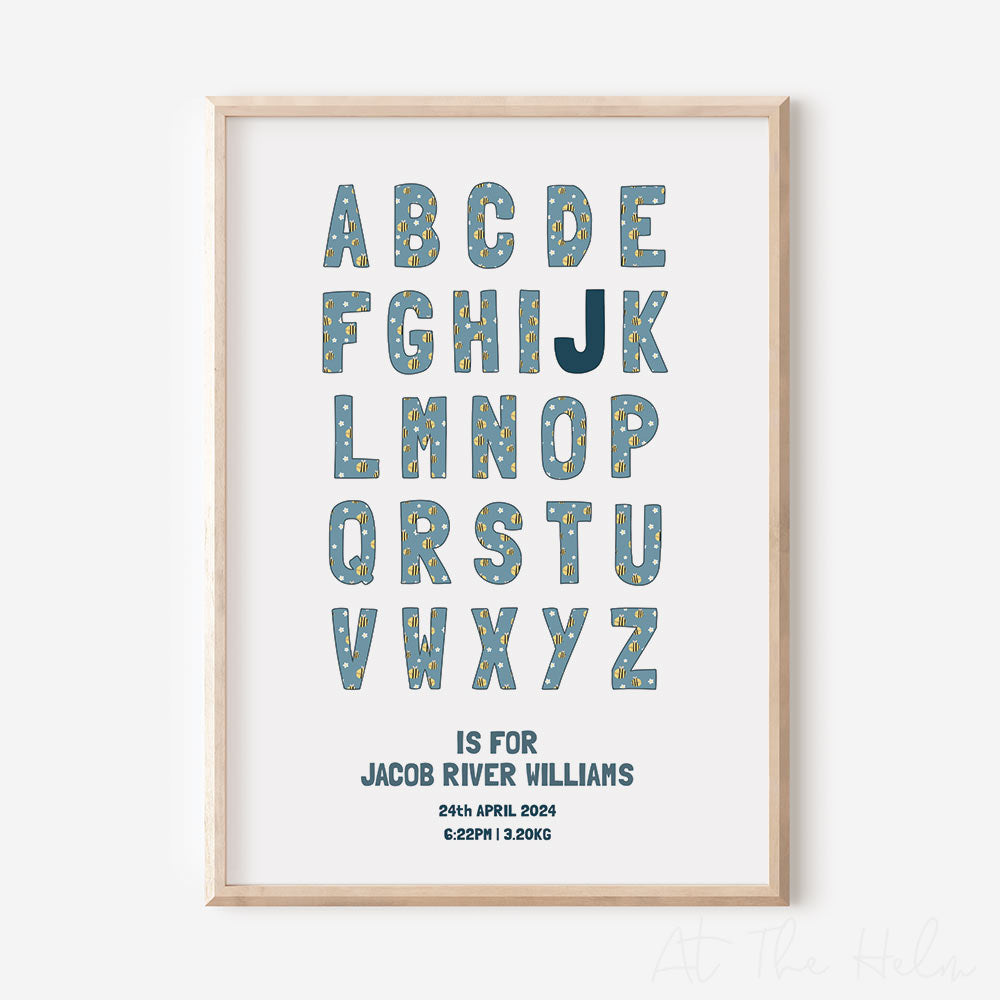 Alphabet Birth Details Print