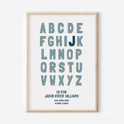 Alphabet Birth Details Print