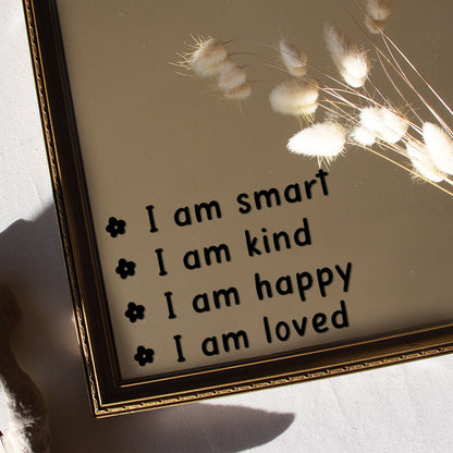 Children's Small Affirmation Mirror Decal - Flowers