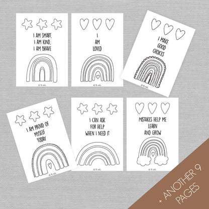 Children's Affirmation Colouring In Pages - 15 Printable PDF A4s