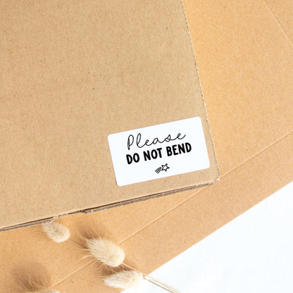 Please do not bend packaging stickers white with shooting star - At The Helm NZ