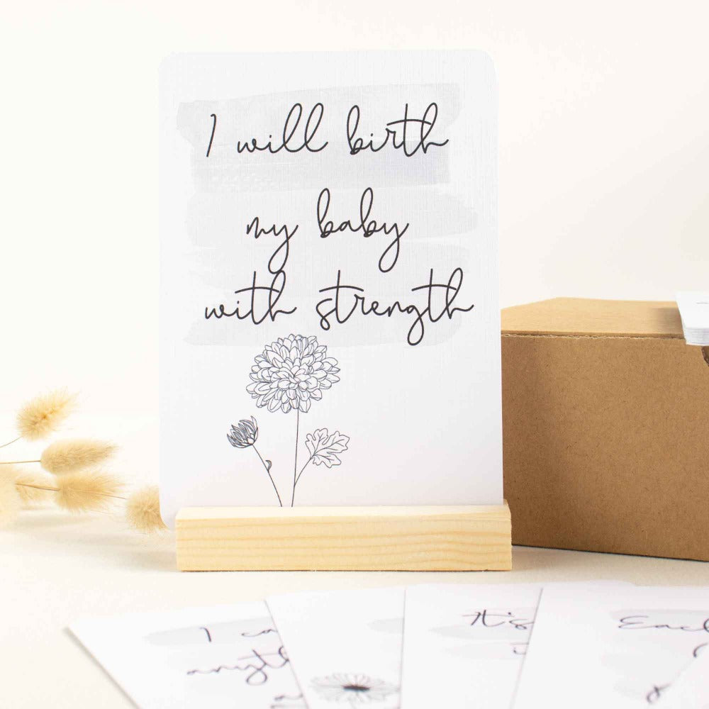 Floral Birth Affirmation Card Set - 20 Cards + Stand - At The Helm