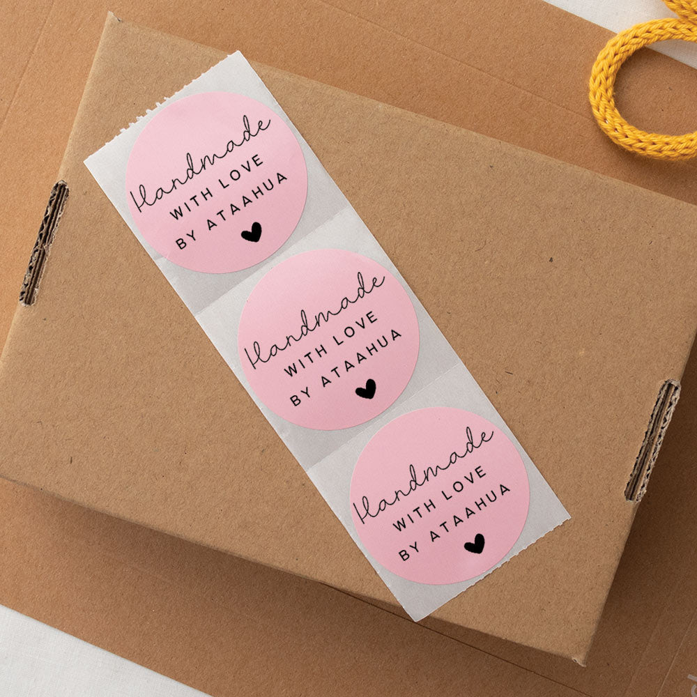 Custom Handmade With Love Packaging Stickers