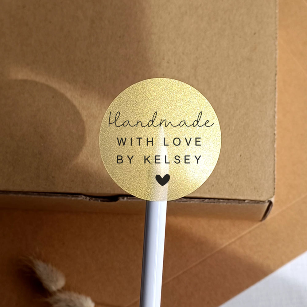 Custom Handmade With Love Packaging Stickers