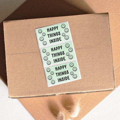 Happy Things Inside Packaging Stickers