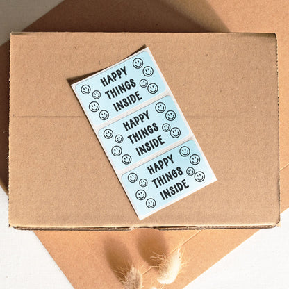 Happy Things Inside Packaging Stickers