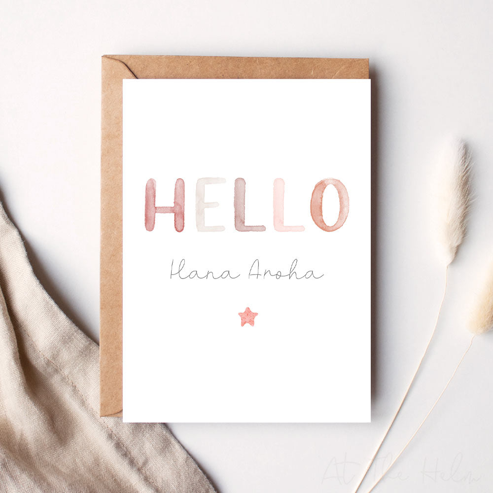 Personalised New Baby Watercolour Greeting Card