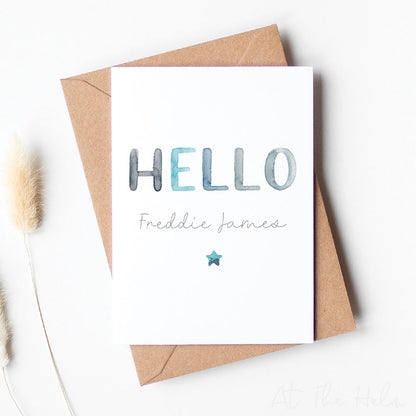 Personalised New Baby Watercolour Greeting Card