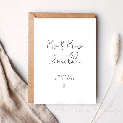 Personalised Wedding Greeting Card