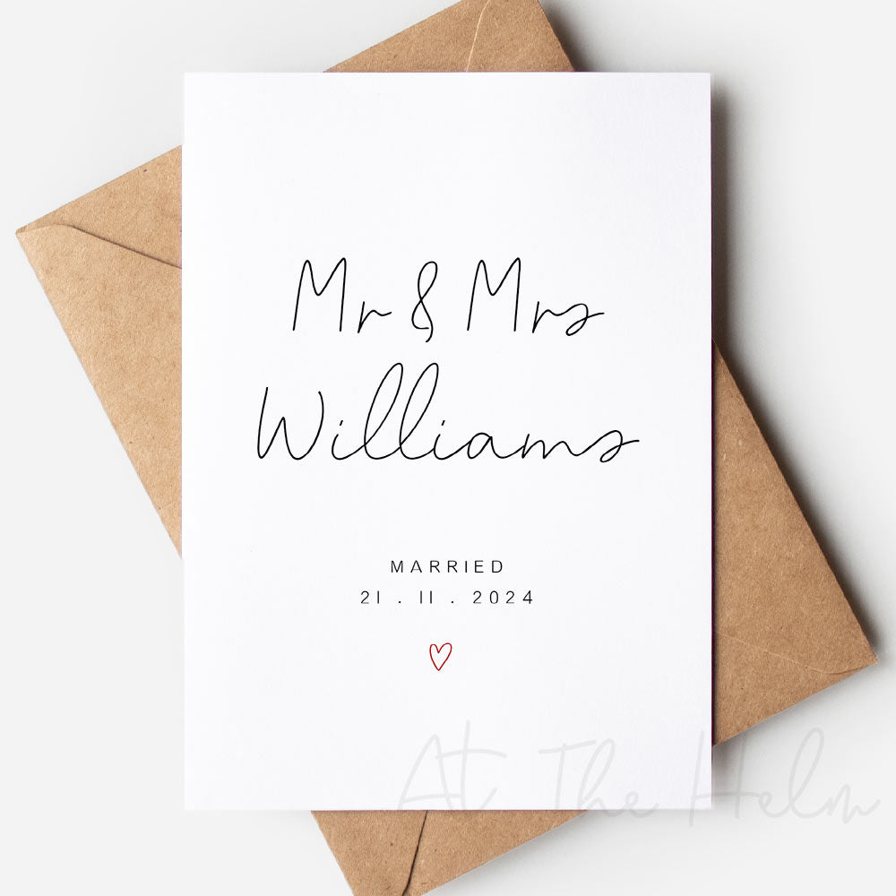 Personalised Wedding Greeting Card