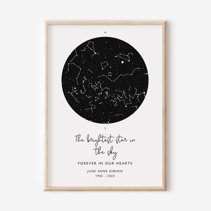 Memorial Star Map Print