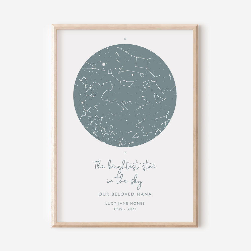 Memorial Star Map Print