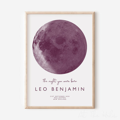 Purple Custom Moon Phase Print - At The Helm NZ