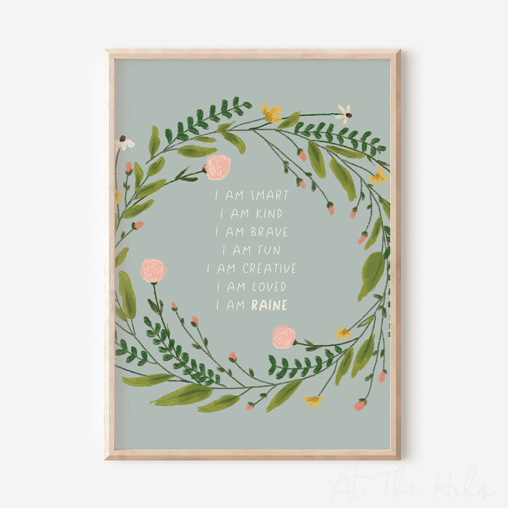 Summer Meadow Affirmations Print - Blue - At The Helm NZ