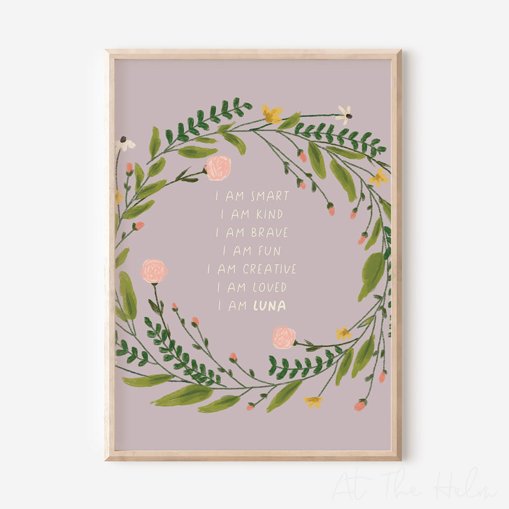 Summer Meadow Affirmations Print - Lilac - At The Helm NZ