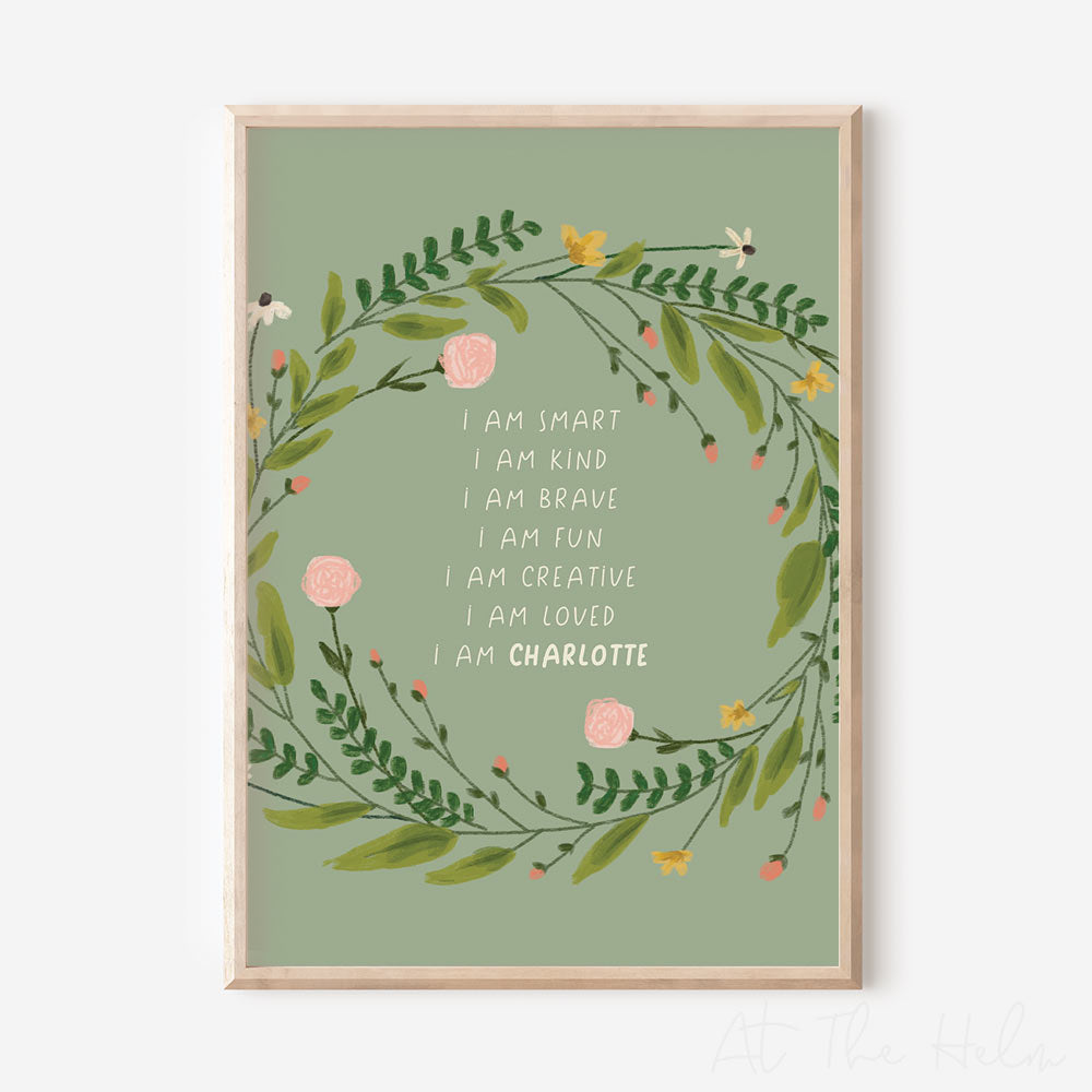 Summer Meadow Affirmations Print - Green - At The Helm NZ