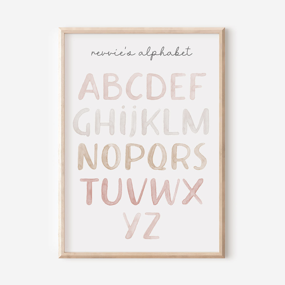 Personalised Watercolour Alphabet Print