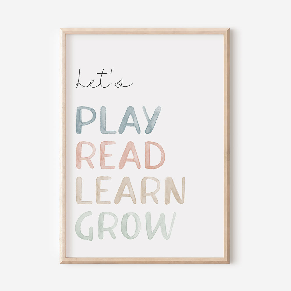 Lets Play Read Learn Grow - Children's Wall Art -At The Helm