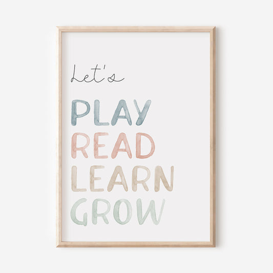 Lets Play Read Learn Grow - Children's Wall Art -At The Helm