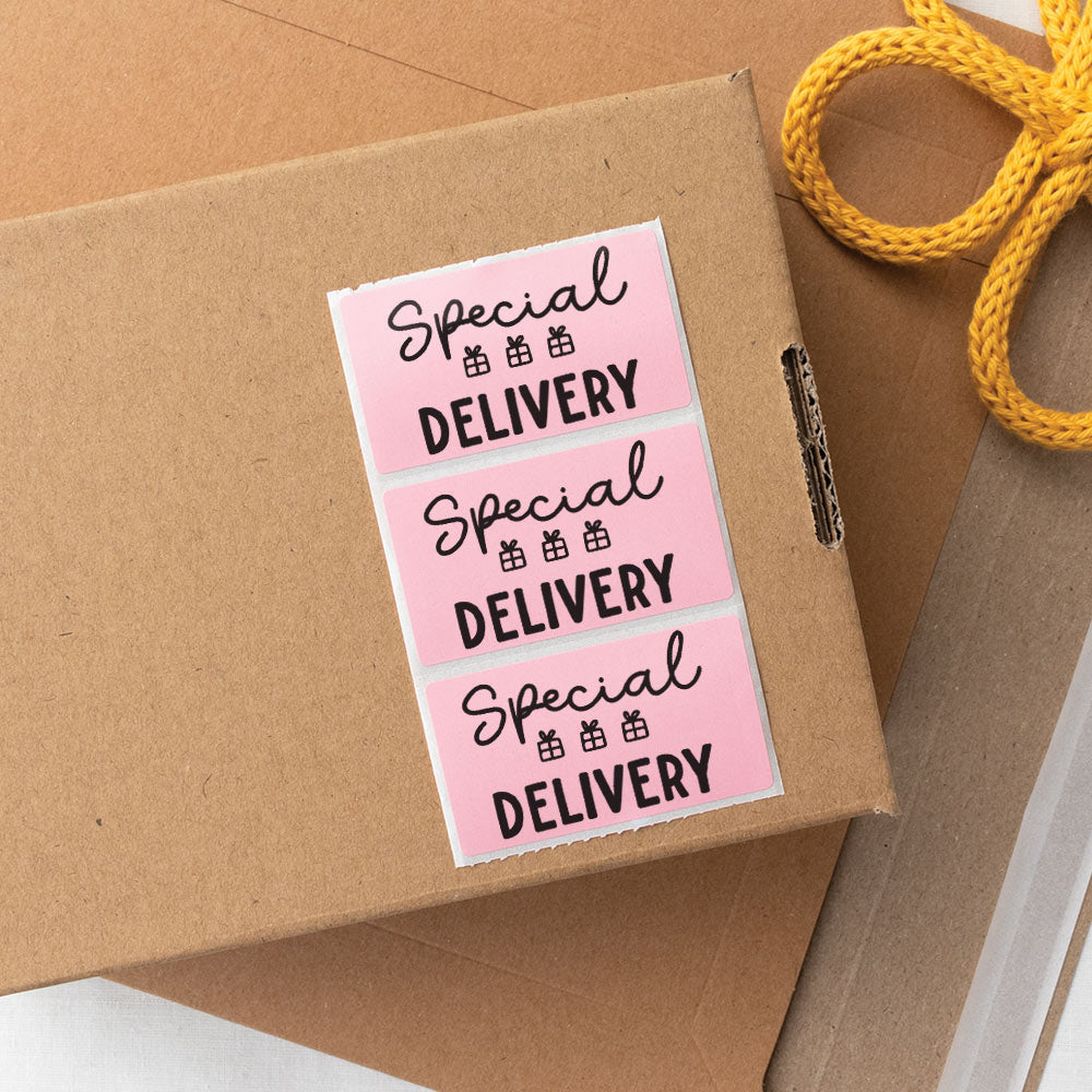 special delivery stickers pink - at the helm nz