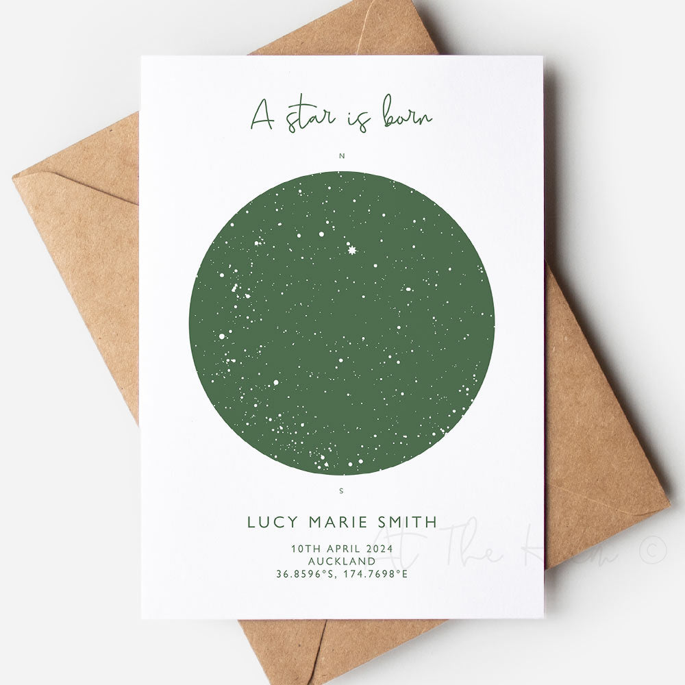 Custom Star Map Greeting Card