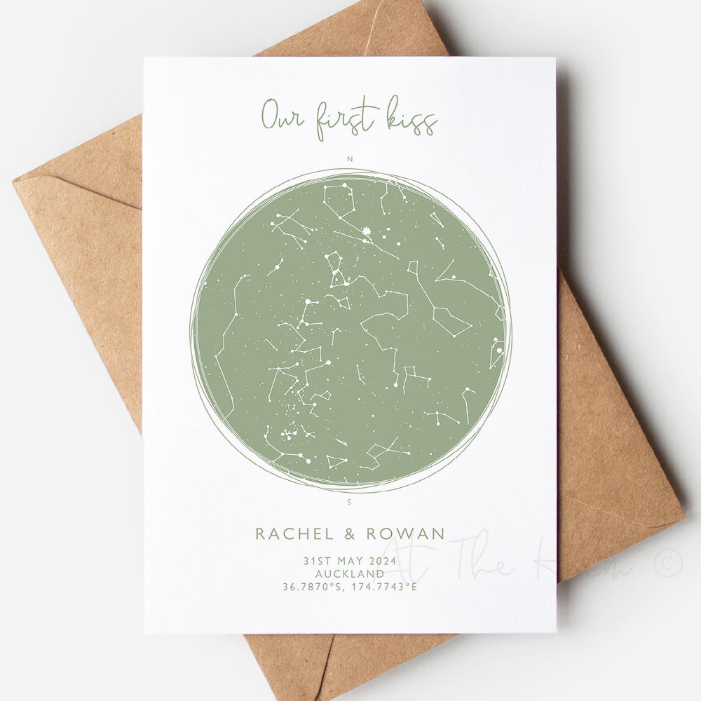 Custom Star Map Greeting Card