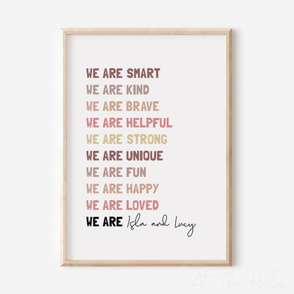 Children's "We Are" Custom Affirmation Print