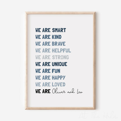 Children's "We Are" Custom Affirmation Print