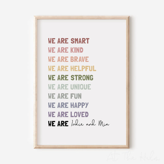 Children's "We Are" Custom Affirmation Print