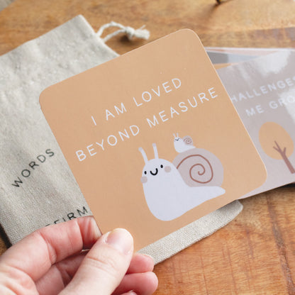 Words Of Wisdom Affirmation Cards Set - I Am Loved Beyond Measure -   Mindfulness Cards - At The Helm NZ