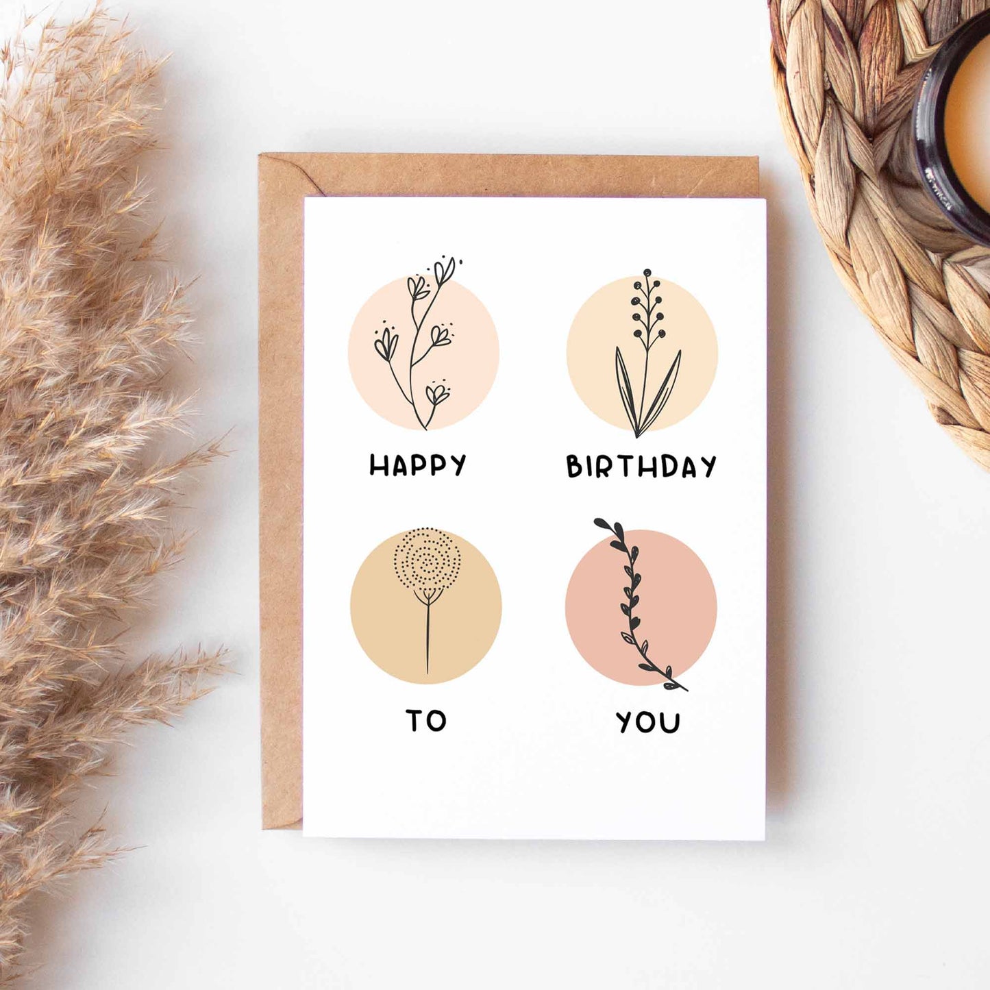 Happy Birthday Floral Greeting Card