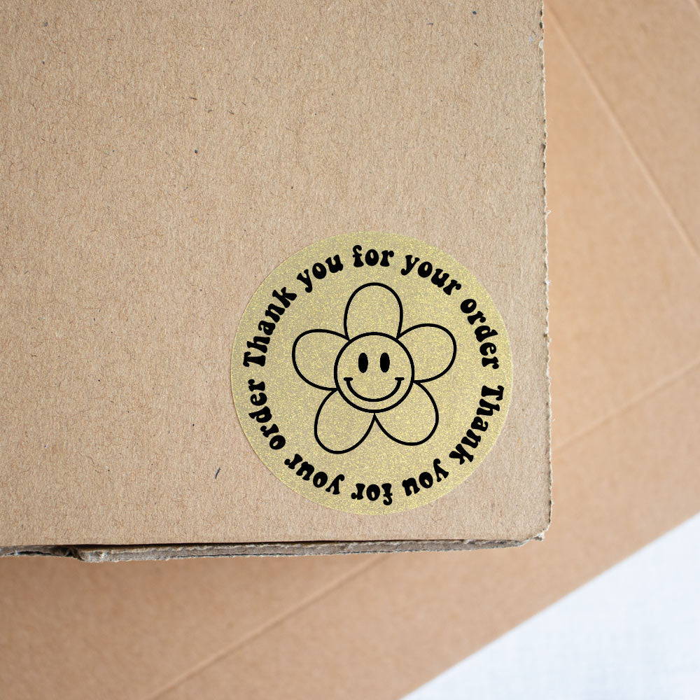 Thank you for your order sticker gold - At The Helm NZ