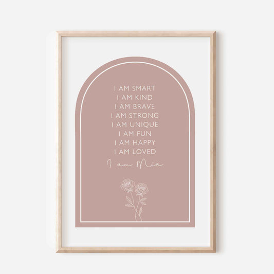 Children's Personalised Affirmation Print - Birth Flower - At The Helm