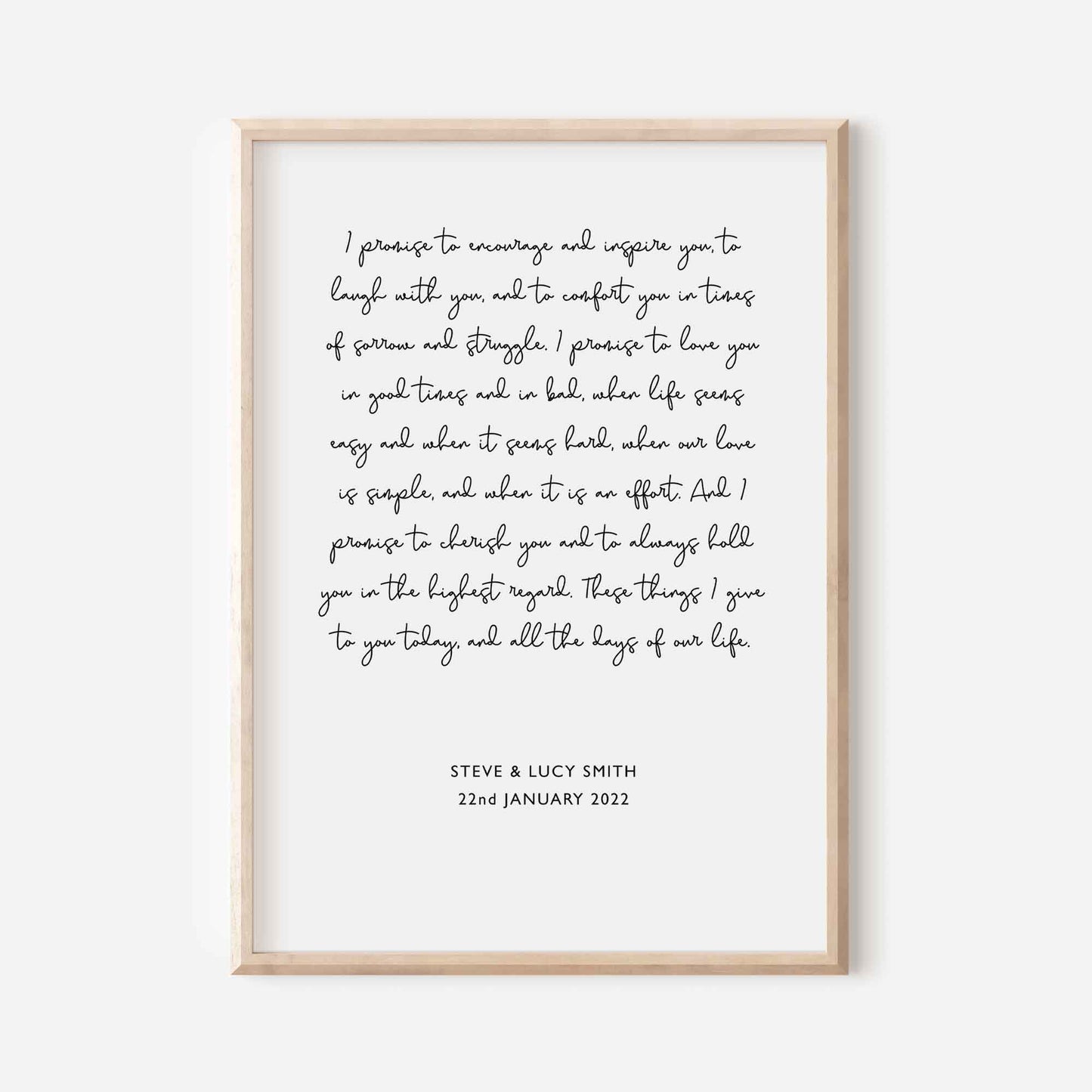 Custom Wedding Vows Print - At The Helm